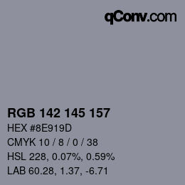 Color code: RGB 142 145 157 | qconv.com