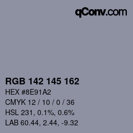 Color code: RGB 142 145 162 | qconv.com