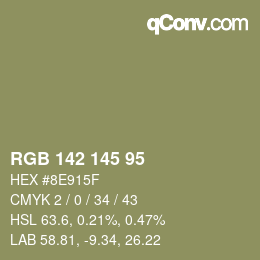 Code couleur: RGB 142 145 95 | qconv.com