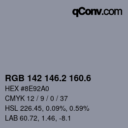 カラーコード: RGB 142 146.2 160.6 | qconv.com