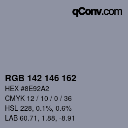 Color code: RGB 142 146 162 | qconv.com