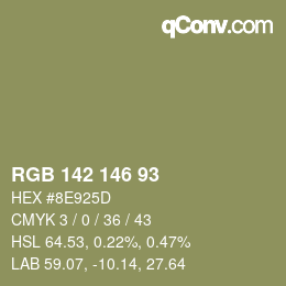 Code couleur: RGB 142 146 93 | qconv.com