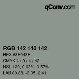 Farbcode: RGB 142 148 142 | qconv.com