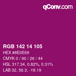 Color code: RGB 142 14 105 | qconv.com