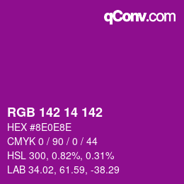 Color code: RGB 142 14 142 | qconv.com