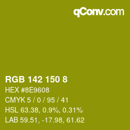 颜色代码: RGB 142 150 8 | qconv.com