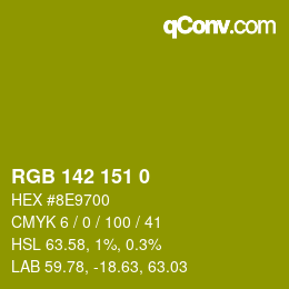 カラーコード: RGB 142 151 0 | qconv.com