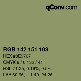 カラーコード: RGB 142 151 103 | qconv.com