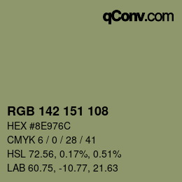 カラーコード: RGB 142 151 108 | qconv.com