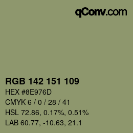 颜色代码: RGB 142 151 109 | qconv.com