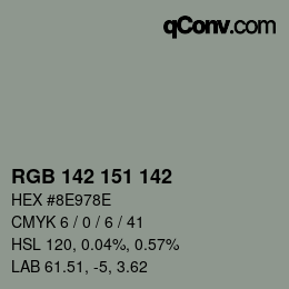 Color code: RGB 142 151 142 | qconv.com