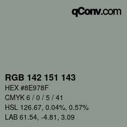 カラーコード: RGB 142 151 143 | qconv.com