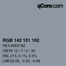 カラーコード: RGB 142 151 162 | qconv.com