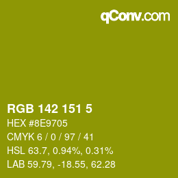 Color code: RGB 142 151 5 | qconv.com
