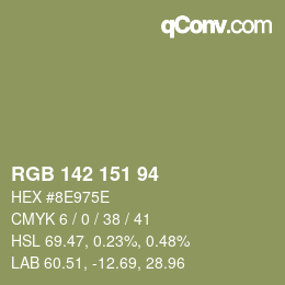 Código de color: RGB 142 151 94 | qconv.com