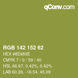 颜色代码: RGB 142 152 62 | qconv.com