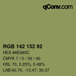 カラーコード: RGB 142 152 92 | qconv.com