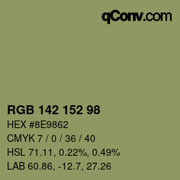 カラーコード: RGB 142 152 98 | qconv.com