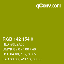 カラーコード: RGB 142 154 0 | qconv.com