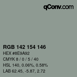 Código de color: RGB 142 154 146 | qconv.com