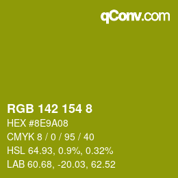 Color code: RGB 142 154 8 | qconv.com