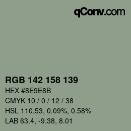 カラーコード: RGB 142 158 139 | qconv.com