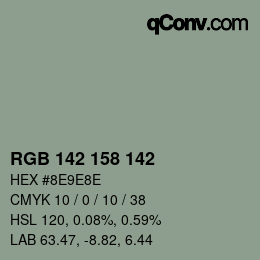 Color code: RGB 142 158 142 | qconv.com