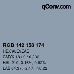颜色代码: RGB 142 158 174 | qconv.com