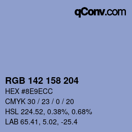 Color code: RGB 142 158 204 | qconv.com