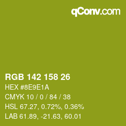 颜色代码: RGB 142 158 26 | qconv.com
