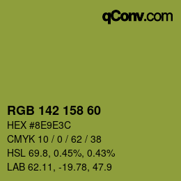 カラーコード: RGB 142 158 60 | qconv.com