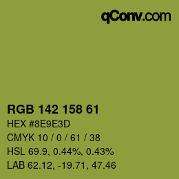 颜色代码: RGB 142 158 61 | qconv.com