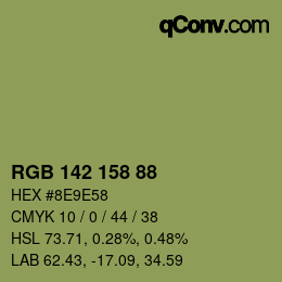 颜色代码: RGB 142 158 88 | qconv.com