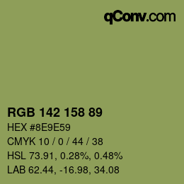 颜色代码: RGB 142 158 89 | qconv.com