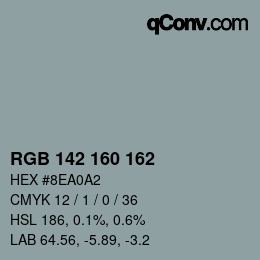 Color code: RGB 142 160 162 | qconv.com