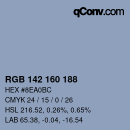 Color code: RGB 142 160 188 | qconv.com