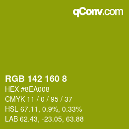 颜色代码: RGB 142 160 8 | qconv.com