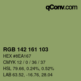 カラーコード: RGB 142 161 103 | qconv.com