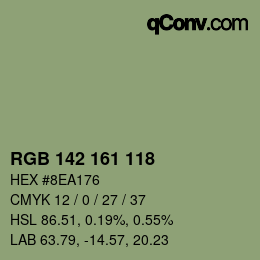 颜色代码: RGB 142 161 118 | qconv.com
