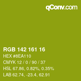 Color code: RGB 142 161 16 | qconv.com