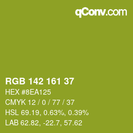 カラーコード: RGB 142 161 37 | qconv.com