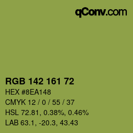 カラーコード: RGB 142 161 72 | qconv.com