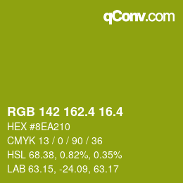 カラーコード: RGB 142 162.4 16.4 | qconv.com