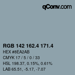 カラーコード: RGB 142 162.4 171.4 | qconv.com
