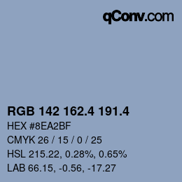 カラーコード: RGB 142 162.4 191.4 | qconv.com
