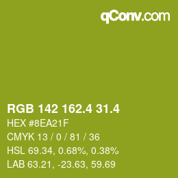 カラーコード: RGB 142 162.4 31.4 | qconv.com