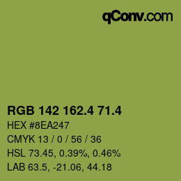 カラーコード: RGB 142 162.4 71.4 | qconv.com