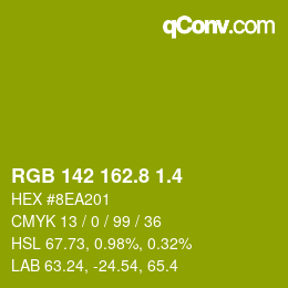 カラーコード: RGB 142 162.8 1.4 | qconv.com