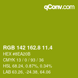 カラーコード: RGB 142 162.8 11.4 | qconv.com
