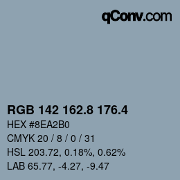 カラーコード: RGB 142 162.8 176.4 | qconv.com